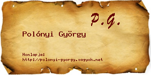 Polónyi György névjegykártya