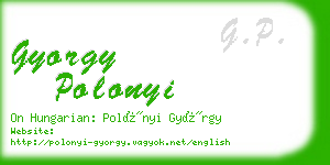 gyorgy polonyi business card